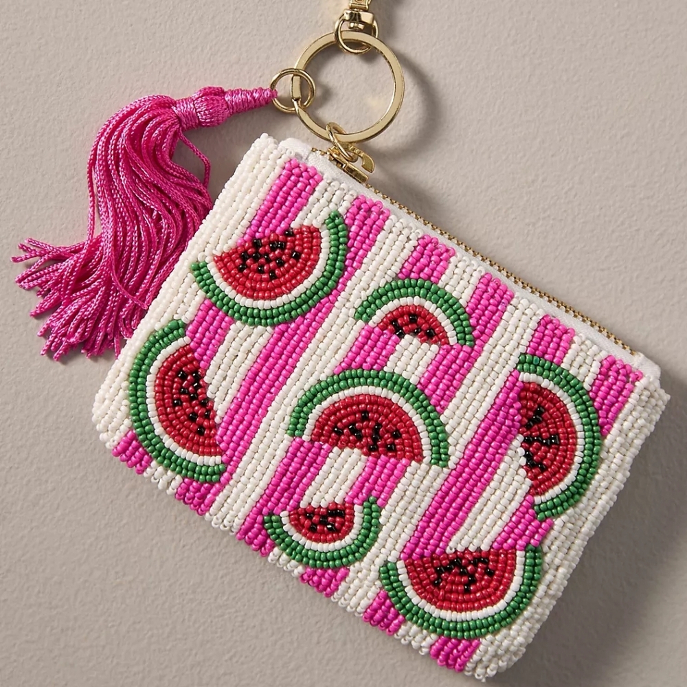 ๐ผ NWT Anthropologie watermelon beaded coin purse - Picture 1 of 5